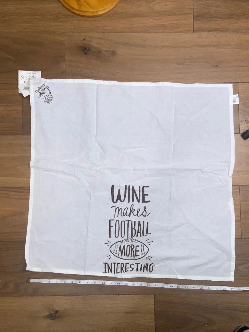 “Wine Makes Football More Interesting” Tea Towel New with Tags